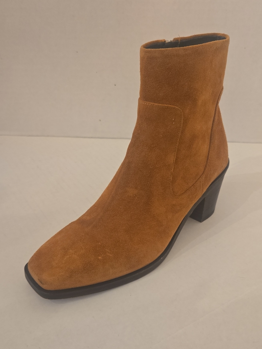 Rag & Bone Cognac Suede Ankle Boots Block Heels